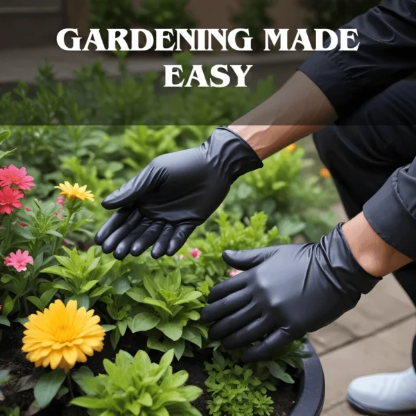 Disposable Black Vinyl Gloves - Powder Free (Pack of 100) - Image 2
