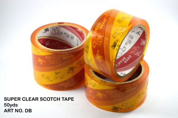 DEER BEAR Transparent Scotch Tape – Durable & Versatile Adhesive Tape 50yds