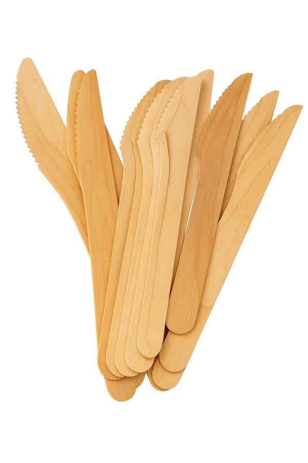 Birchwood Wooden Knife – 140mm Eco-Friendly Cutlery for Kunafa, Desserts & More | Biodegradable Disposable Knife - Image 2