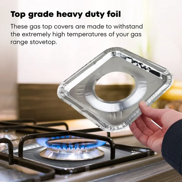 Disposable Aluminum Foil Gas Stove Burner Covers – Pack of 10 - Image 3