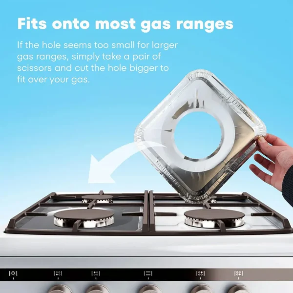 Disposable Aluminum Foil Gas Stove Burner Covers – Pack of 10 - Image 4