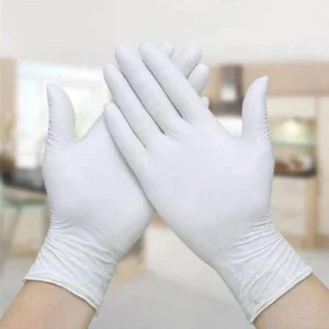 Disposable White Vinyl Gloves – Powder Free (Pack of 100)