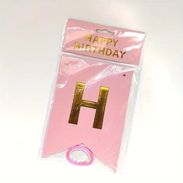 Happy Birthday Banner Foil Letter Bunting – Paper Garland for Birthday Party Room Decoration - Image 5
