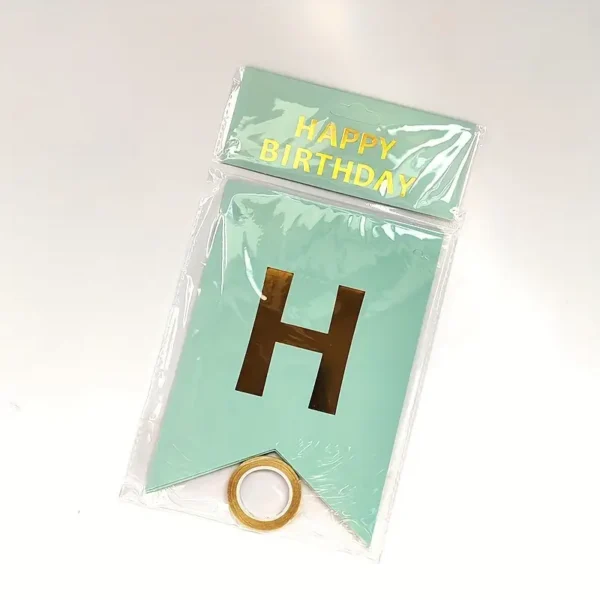 Happy Birthday Banner Foil Letter Bunting – Paper Garland for Birthday Party Room Decoration - Image 7
