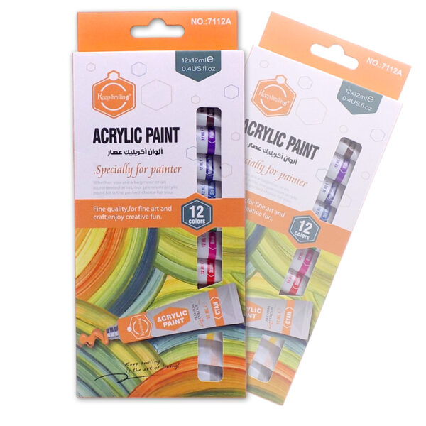 🎨 Keep Smiling Acrylic Paint Set – 12 Colors (12ml Each) | Vibrant Water-Based Paints for Art & DIY - Image 2