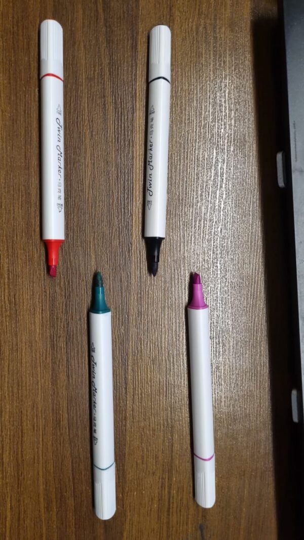 Double Sided Multicolor Marker Set – 12 pcs | Fine & Broad Tips - Image 3