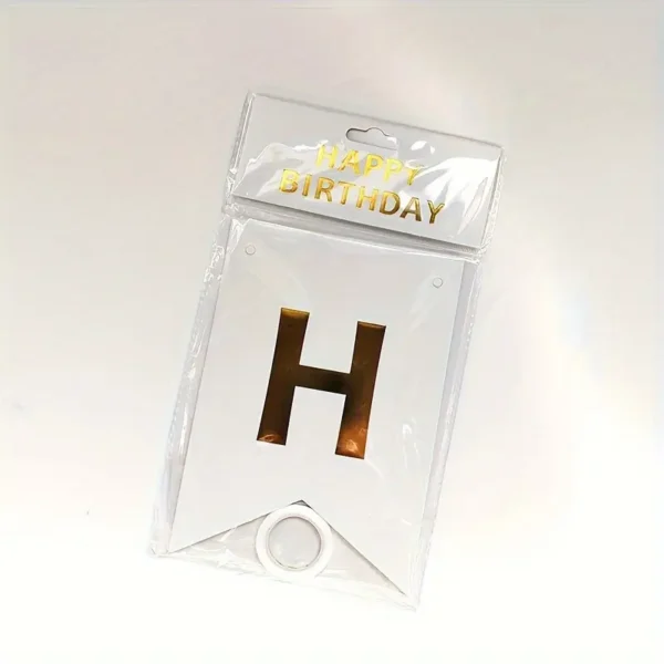Happy Birthday Banner Foil Letter Bunting – Paper Garland for Birthday Party Room Decoration - Image 10