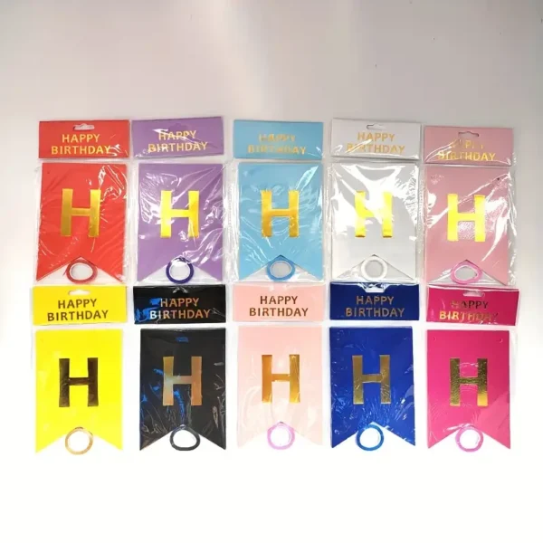 Happy Birthday Banner Foil Letter Bunting – Paper Garland for Birthday Party Room Decoration - Image 3
