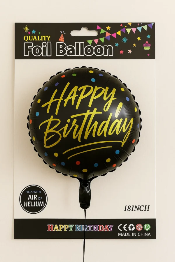 HAPPY BIRTHDAY Aluminum Foil Balloon – 18 Inch | Reusable Helium/Air Balloon for Party Decoration