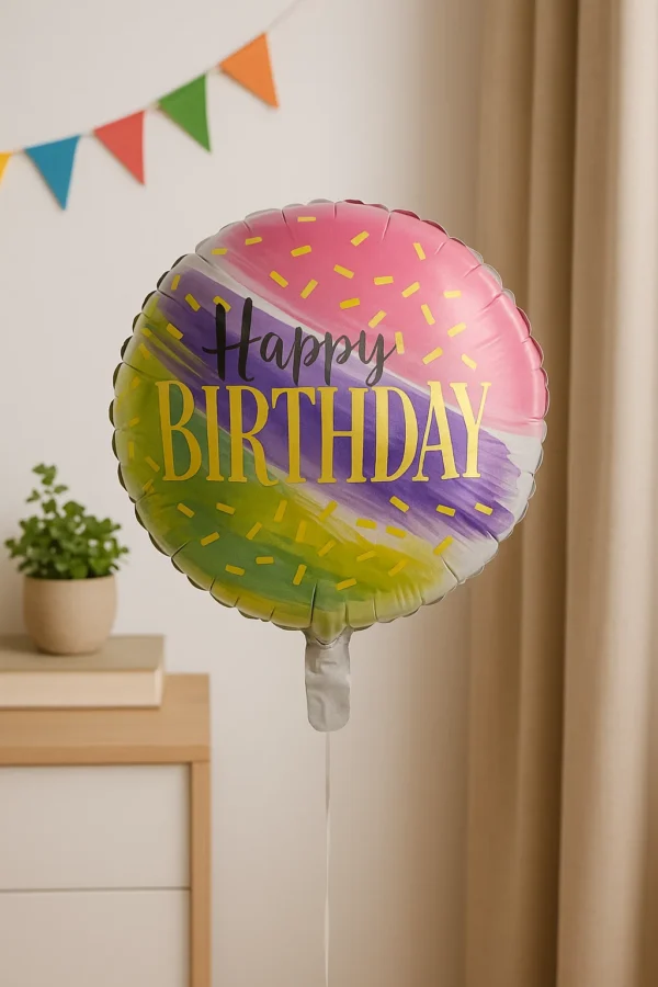 HAPPY BIRTHDAY Aluminum Foil Balloon – 18 Inch | Reusable Helium/Air Balloon for Party Decoration - Image 3