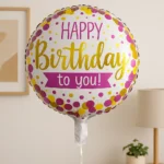 happy birthday pink foil balloon