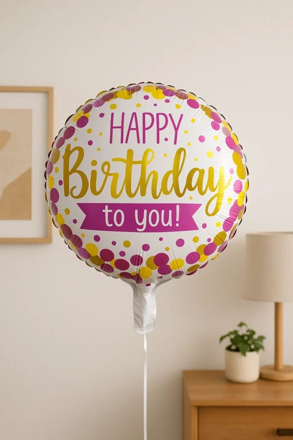 HAPPY BIRTHDAY Aluminum Foil Balloon – 18 Inch | Reusable Helium/Air Balloon for Party Decoration - Image 4
