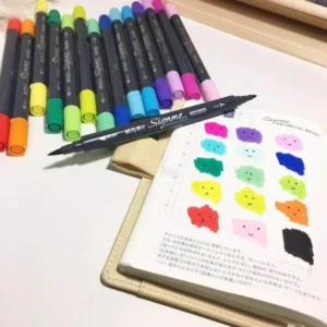 M&G Signme Marker 2-in-1 Tips – 12 Colors & Multi-brush Collection