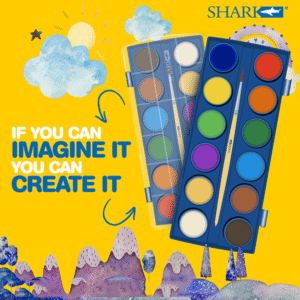 Shark Water Colour Paint – 12 Colours Set with Brush
