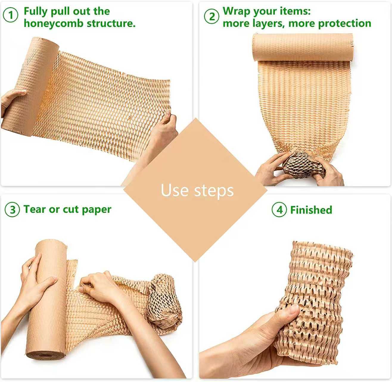 Honeycomb Paper Wrap Roll for Packing – Eco-Friendly Cushioning Wrap (500mm Width | 25m / 50m / 100m) - Image 2